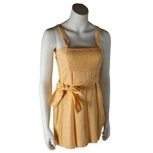 GB Misses 14 Ocean Drive Melon Tie Front Linen Blend Wrap Dress New with Tags